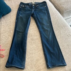 🩵 True Religion Dark Blue Boot Cut Jeans with pearl accents